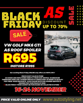 VW GOLF 6 GTI AS STYLE ROOF SPOILER - Autostyling Klerksdorp