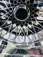 17” AS-EAGLE MACHINE BLACK DEEP DISH REAR 4/100 4/114