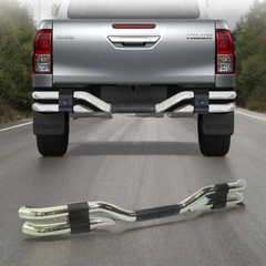 TOYOTA HILUX  2016+ REVO REAR BUMPER GUARD  CHROME
