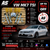 ARC COILOVERS VW MK7 TSI 50mm strut - Autostyling Klerksdorp
