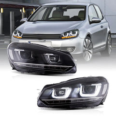 VLAND VW Golf Mk6 2009-2014 Dual Beam Projector Aftermarket Headlights With Demon Eyes Black non gti - Autostyling Klerksdorp