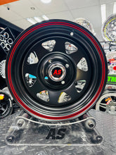 14” 8 SPOKE BLACK RED STRIPE 4/114 for 7 seaters AVANZA