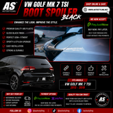 VW GOLF MK 7 TSI BOOT SPOILER BLACK - Autostyling Klerksdorp