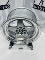 15” AS- 7701 4/100 4/108 silver wheels
