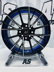 15” M8961 4x100 4x114 Machine black / blue - Autostyling Klerksdorp