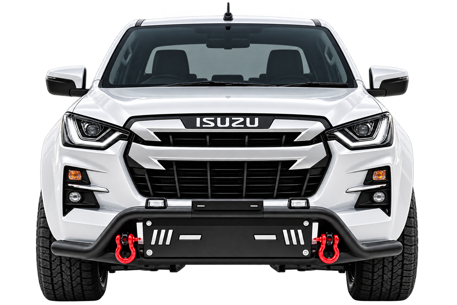 ISUZU 2021+ BUMPER GUARD / NUDGE BAR / STYLING BAR BLACK with red shackles - Autostyling Klerksdorp