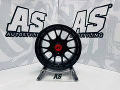 15” AS- 7196 4/100 4/114 full matt black wheels