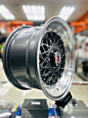15” AS-P/MESH 4/100 4/108 GUNMETAL SILVER STUD