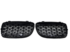 MILLION STAR KIDNEY GRILLS SUITABLE FOR BMW E90 09-12 GLOSS BLAC