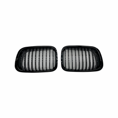 BMW E46 PRE FACELIFT DOUBLE SLAT GLOSS BLACK GRILLS 4DOOR