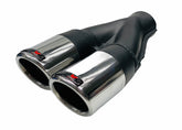 CHROME TIP GTI TWIN STAGGERED TAILPIECE 63MM