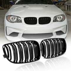 BMW E82 / E87 DOUBLE SLAT GLOSS BLACK GRILLS