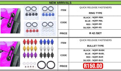 QUICK RELEASE FASTENERS