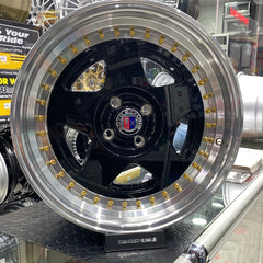 17” AS - 52 4x100 BLK GOLD STUD