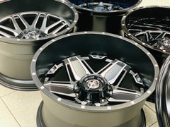 20” AS-5343 20X12J GLOSS BLACK/ SILVER