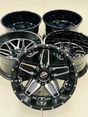 20” AS-5343 20X12J GLOSS BLACK/ SILVER