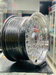 15” AS-PMESH 4x100 4x108 SILVER wheels