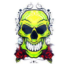 GREEN SKULL STICKER