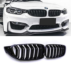 BMW F32 DOUBLE SLAT GLOSS BLACK GRILLS