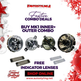 VW GOLF 1 SMOKED COMBO HEADLIGHTS + FREE INDICATOR LENSE - Autostyling Klerksdorp