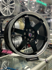 17” AS-37 4/100 4/114 BLACK SILVER LIP