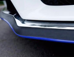 SAMURAI UNIVERSAL RUBBER FRONT SPOILER MATT BLACK BLUE EDGE