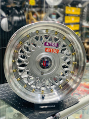 15” AS-PMESH 4x100 4x108 SILVER wheels