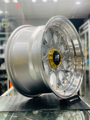 15'' AS- RC2 SILVER, GOLD STUDS 4x100 4x114 wheels