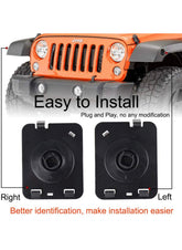 Smoke Lens LED Side Marker Front Fender Amber Turn Signal Parking Lights for Jeep Wrangler 2007-2017
