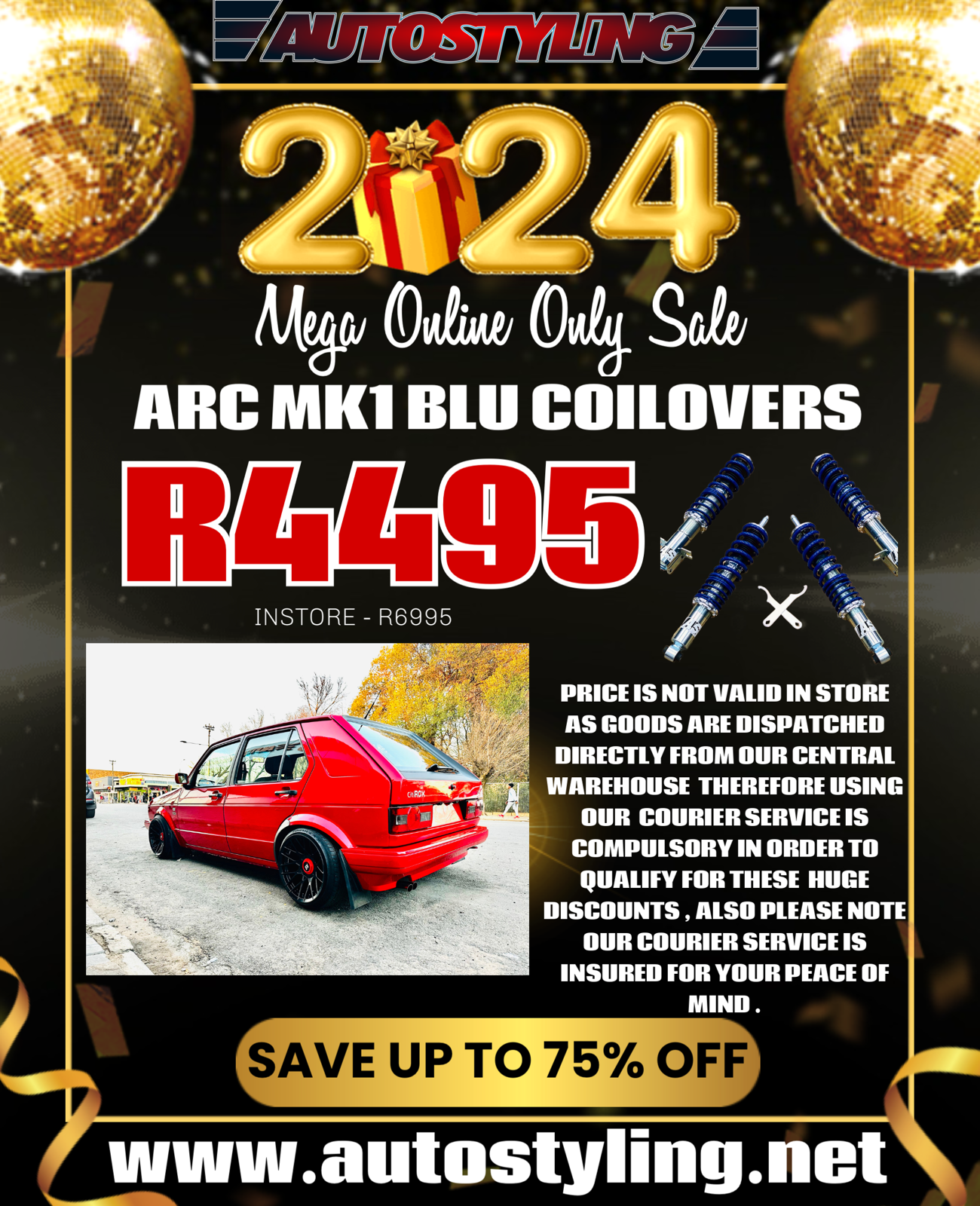 ARC COILOVERS SUITABLE FOR VW MK1 - Autostyling Klerksdorp
