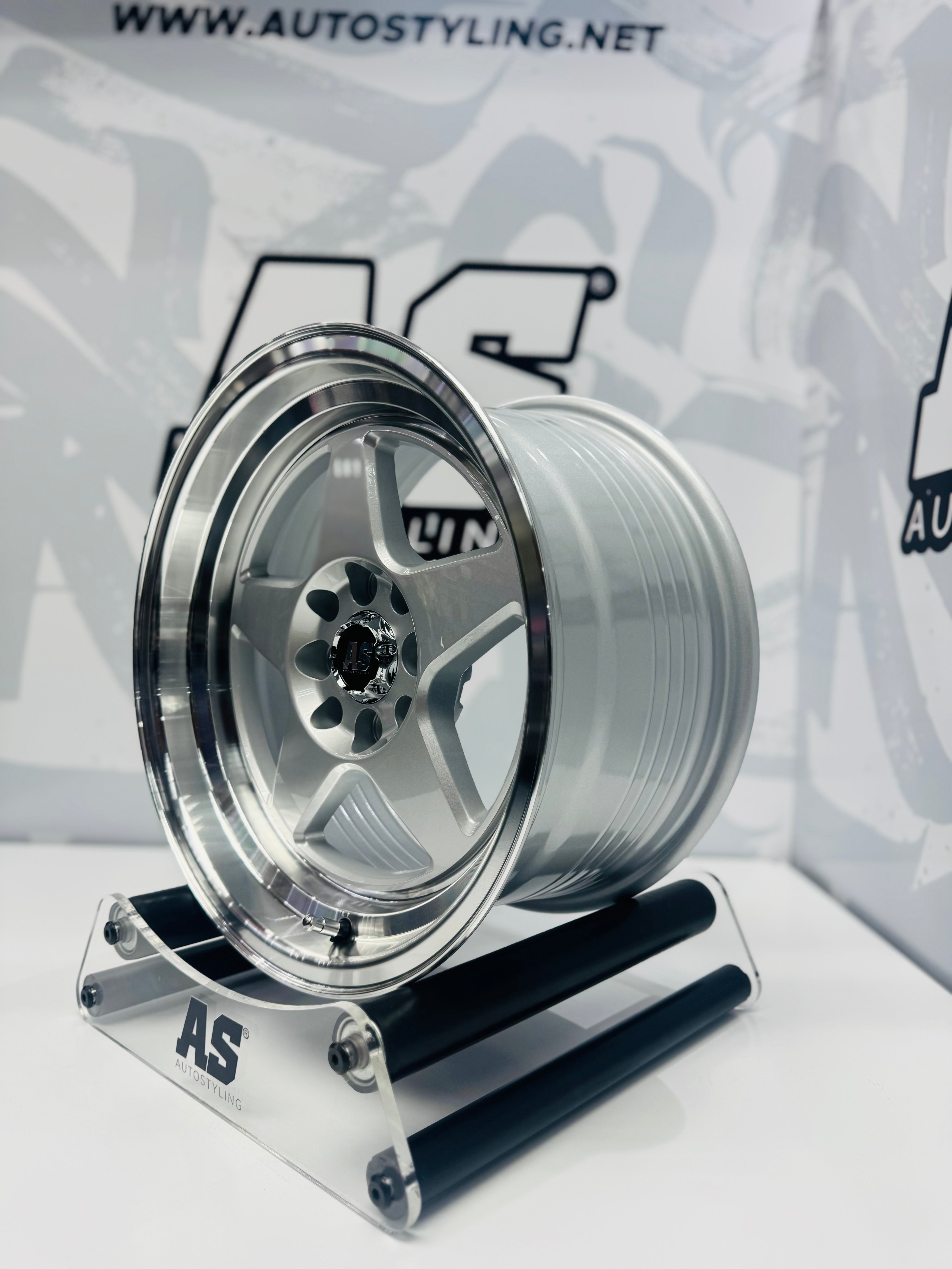 15” AS- 7701 4/100 4/108 silver wheels