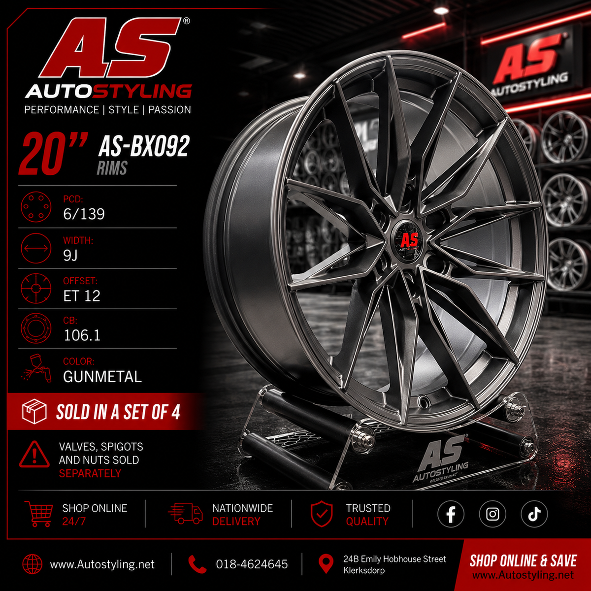 20” DUBAI CONCEPTS BX092 6/139 bakkie 4x4 rims - Autostyling Klerksdorp