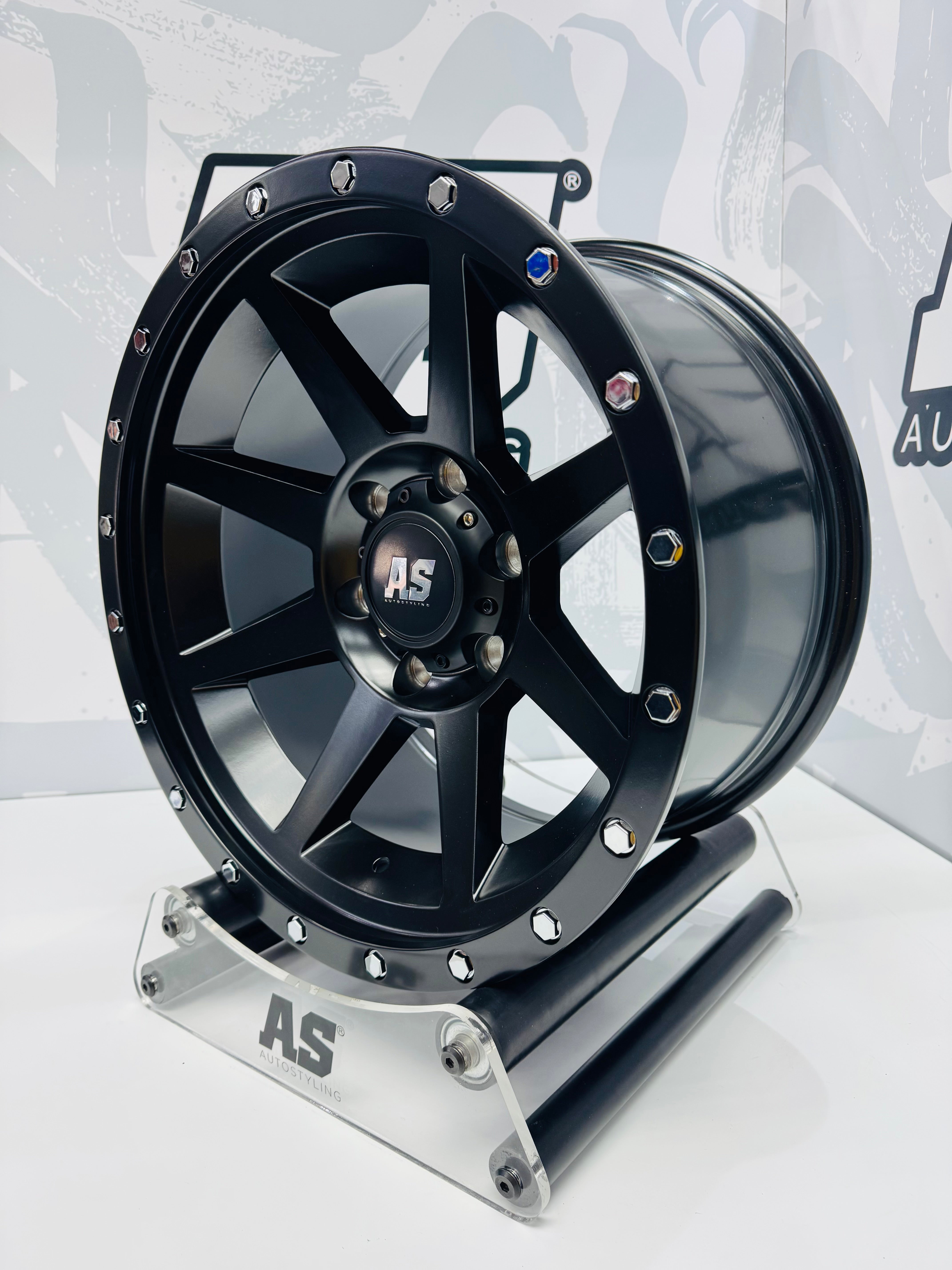 17” AS-8003 4x4 rims  6/139 PCD MATT BLACK