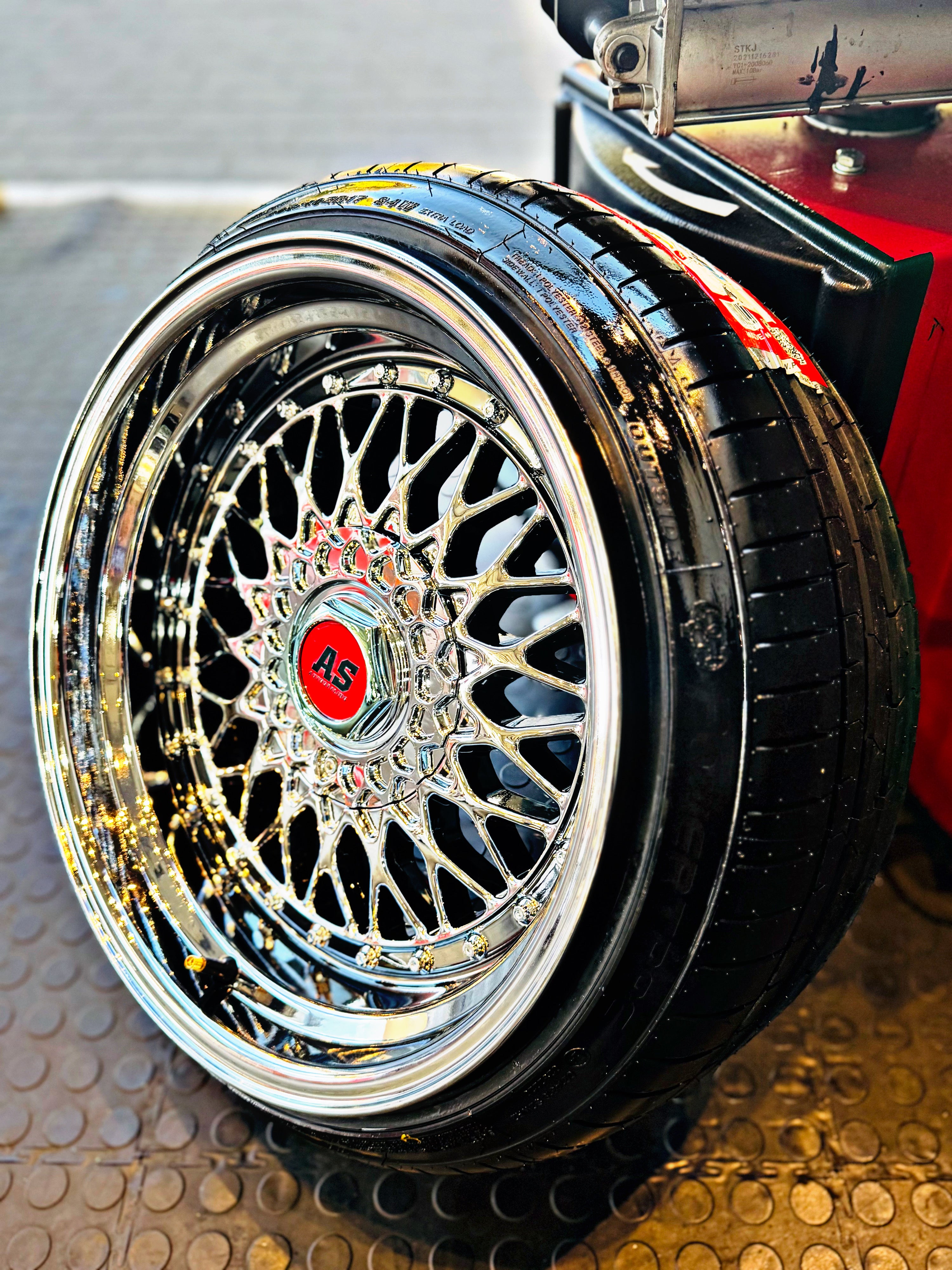 17” AS® CHROME WITH CHROME STUDS  4x100 & 5x100 8.5j/ 10j