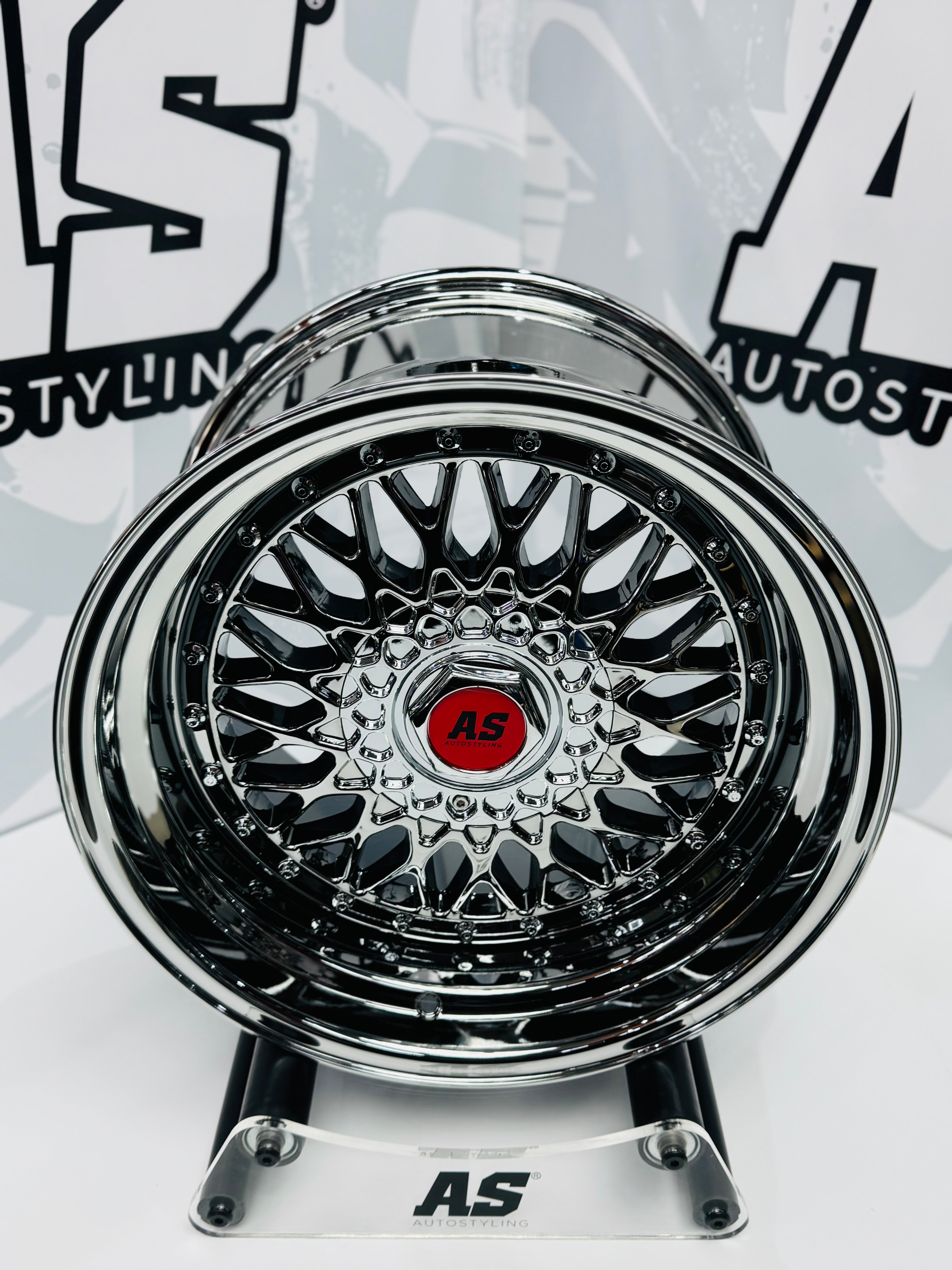 17” AS® CHROME WITH CHROME STUDS  4x100 & 5x100 8.5j/ 10j