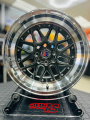15” AS- 7507 4/100 4/114 gunmetal grey wheels
