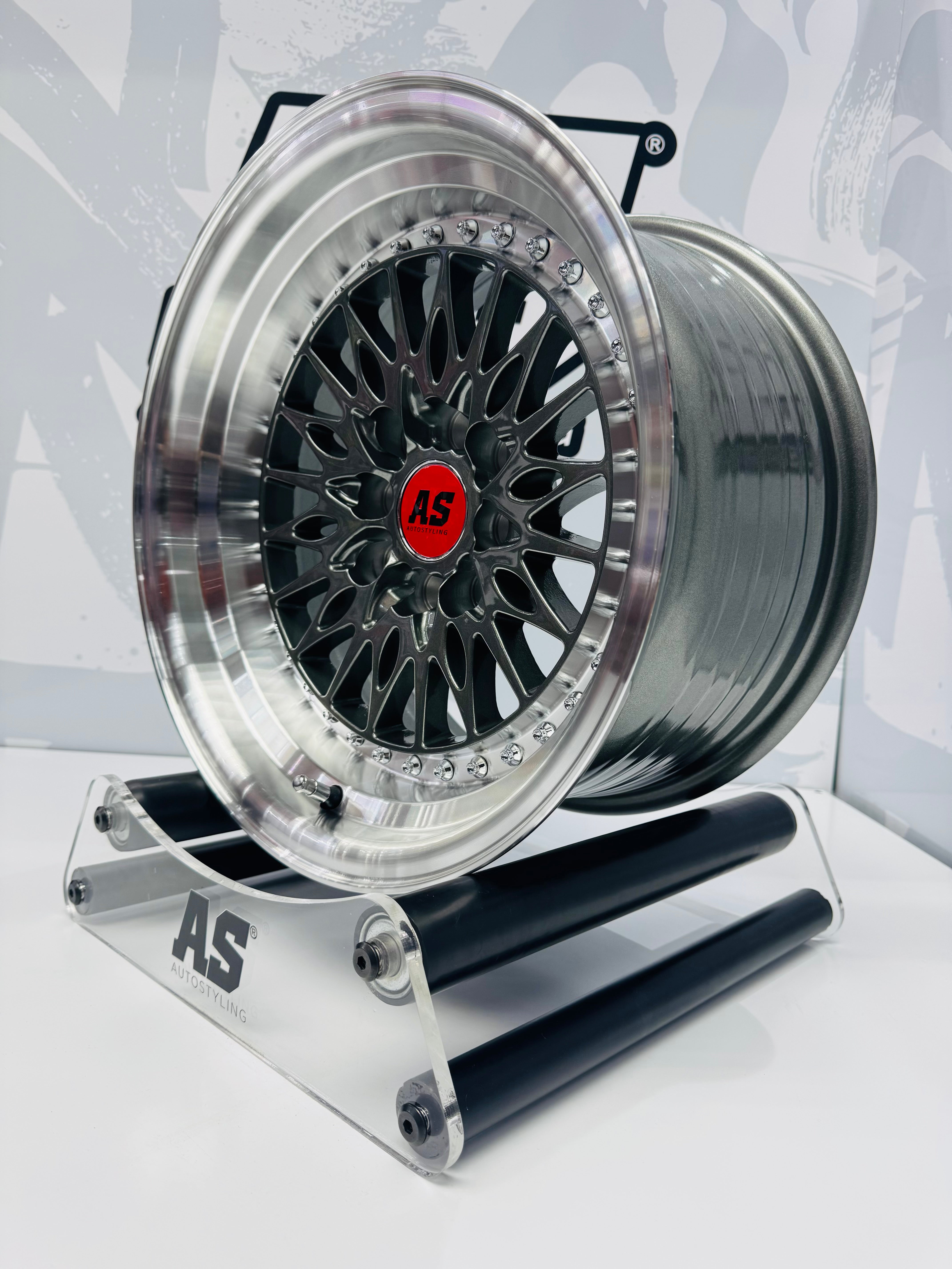 15” AS- M7579 4/100 4/114 gunmetal grey wheels