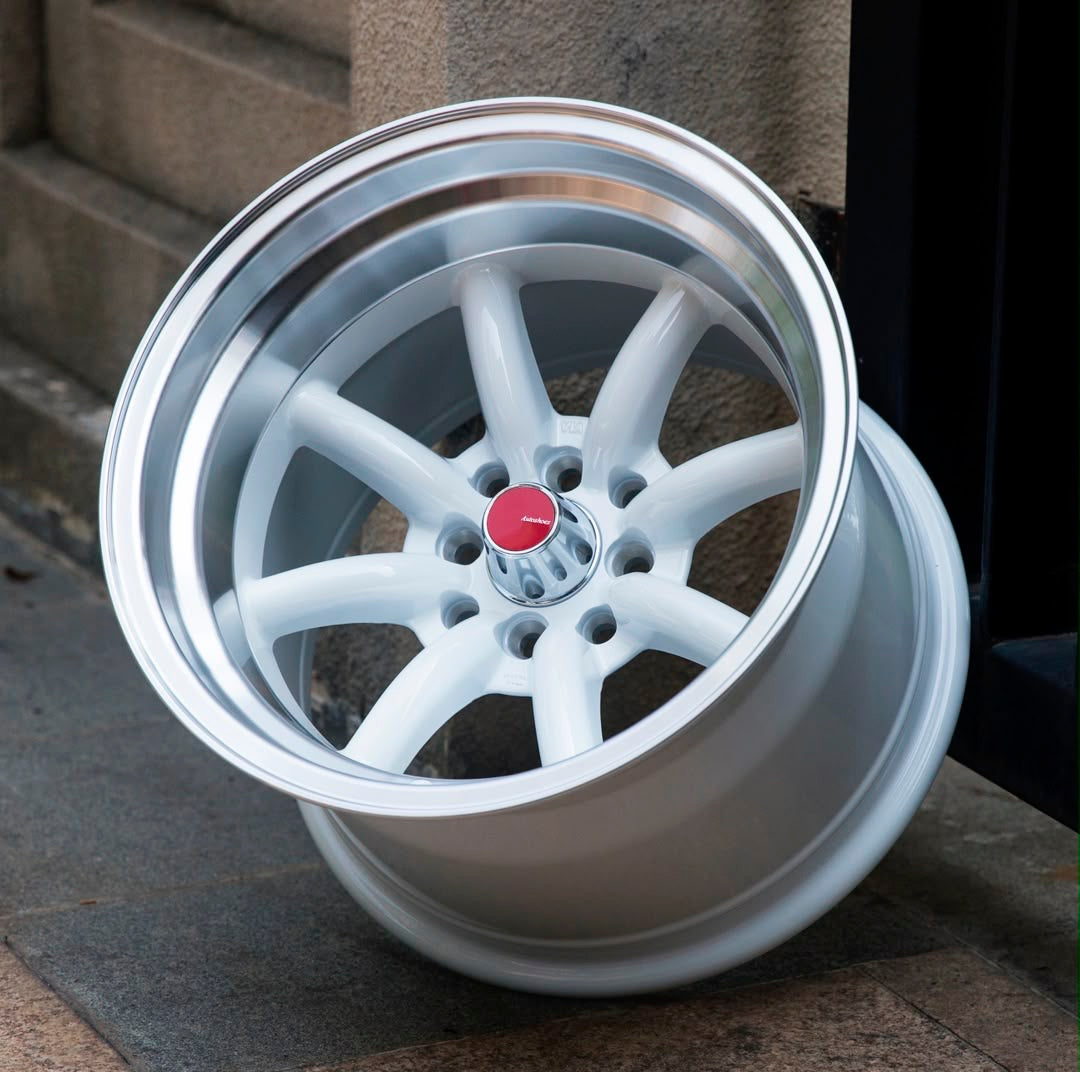 15” AS-WATA 8J/9J  4/100 4/114 WHITE RIMS