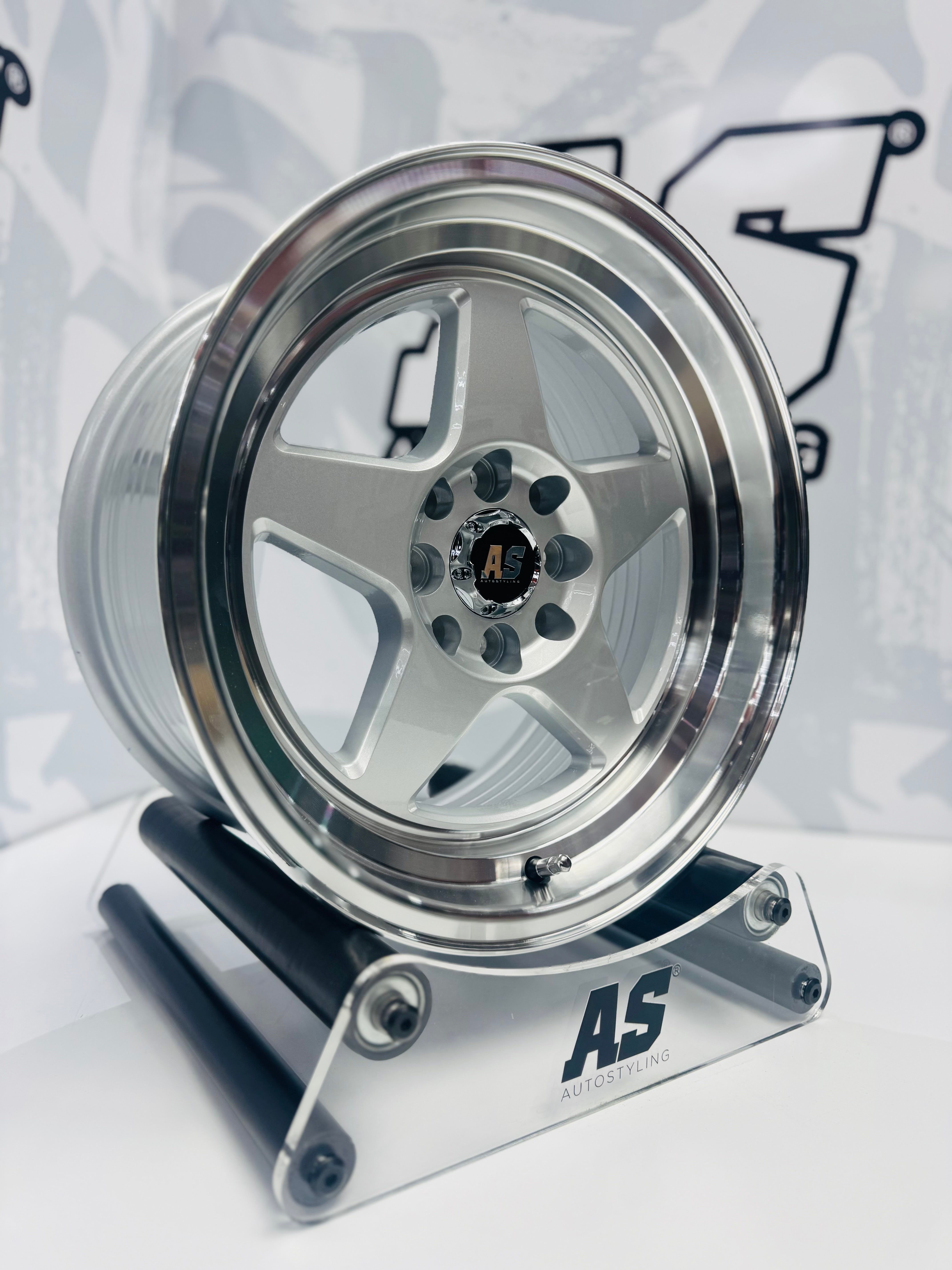 15” AS- 7701 4/100 4/108 silver wheels