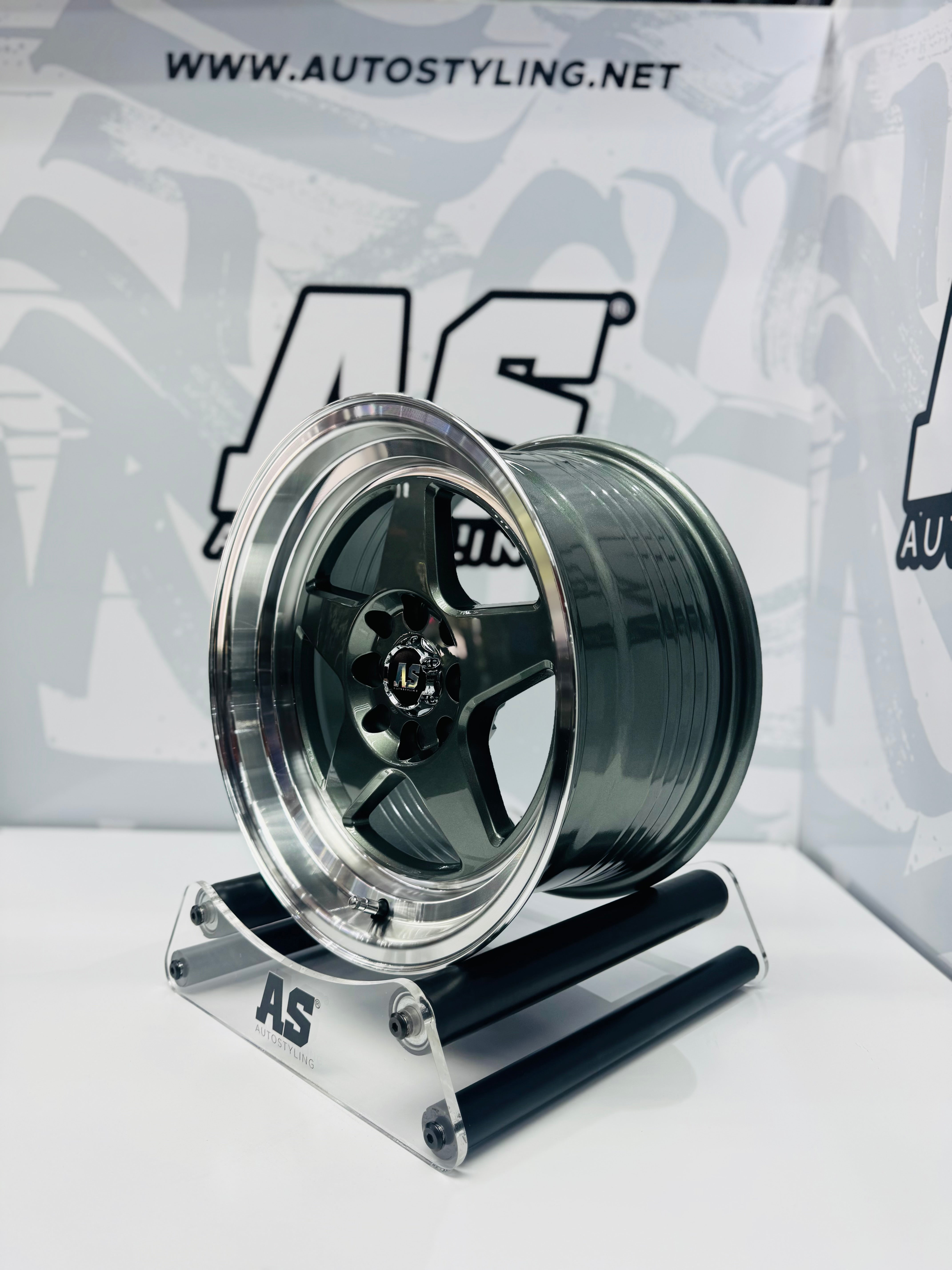 15” AS APEX - 7704  4/100 4/108 gunmetal grey wheels