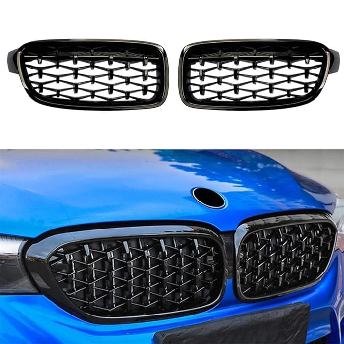 MILLION STAR KIDNEY GRILLS SUITABLE FOR BMW F30 GLOSS BLACK