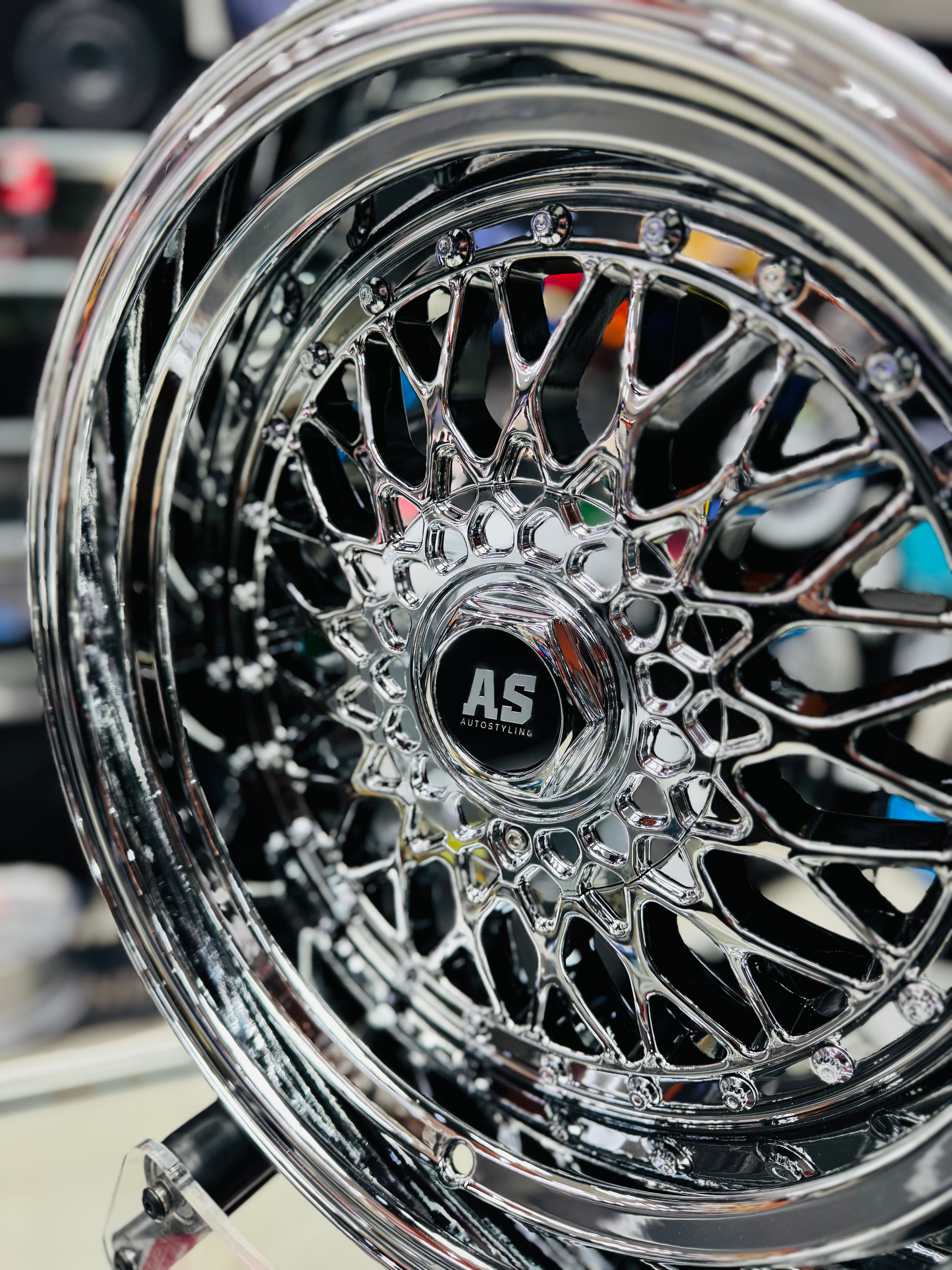 17” AS® CHROME WITH CHROME STUDS  4x100 & 5x100 8.5j/ 10j