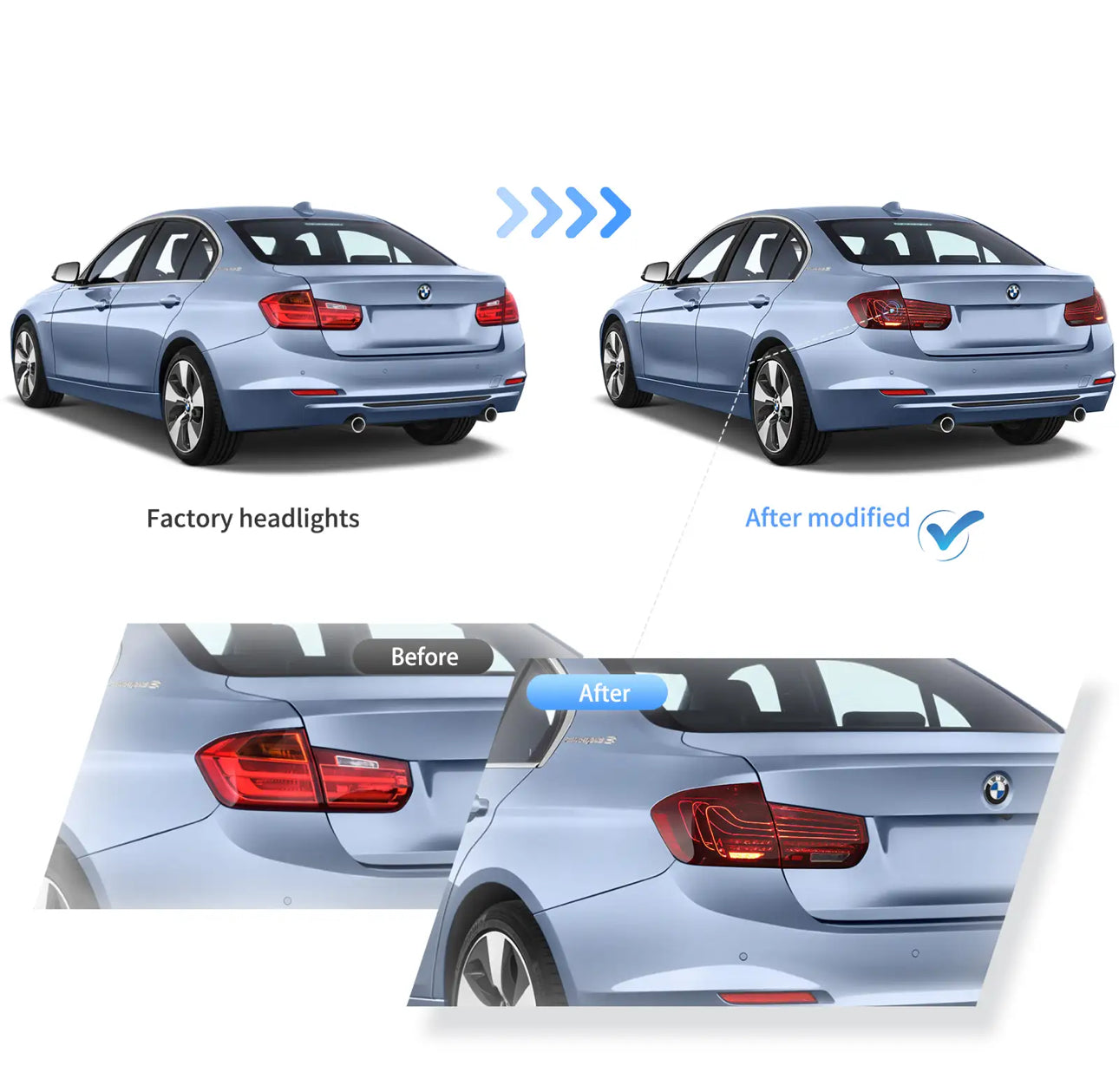 VLAND LED Tail Lights (Laser DRL) - BMW / F30 / F80 / 3-Series / M3 |