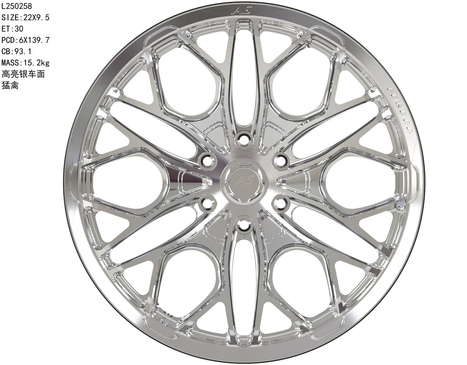 22 ” AS FULLY FORGED 014  RAPTOR RANGER/ RIMS 6/139 PCD