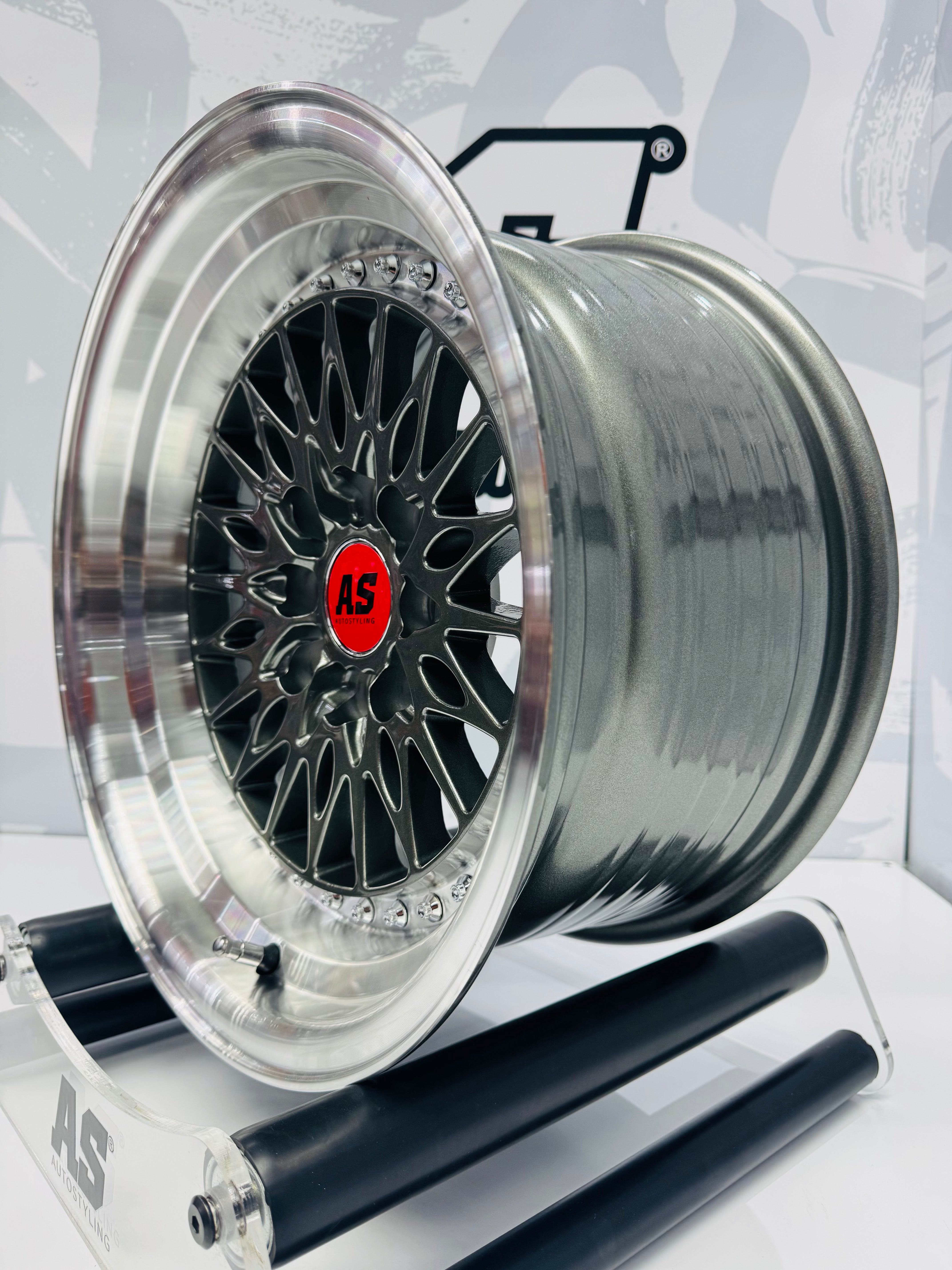 15” AS- M7579 4/100 4/114 gunmetal grey wheels