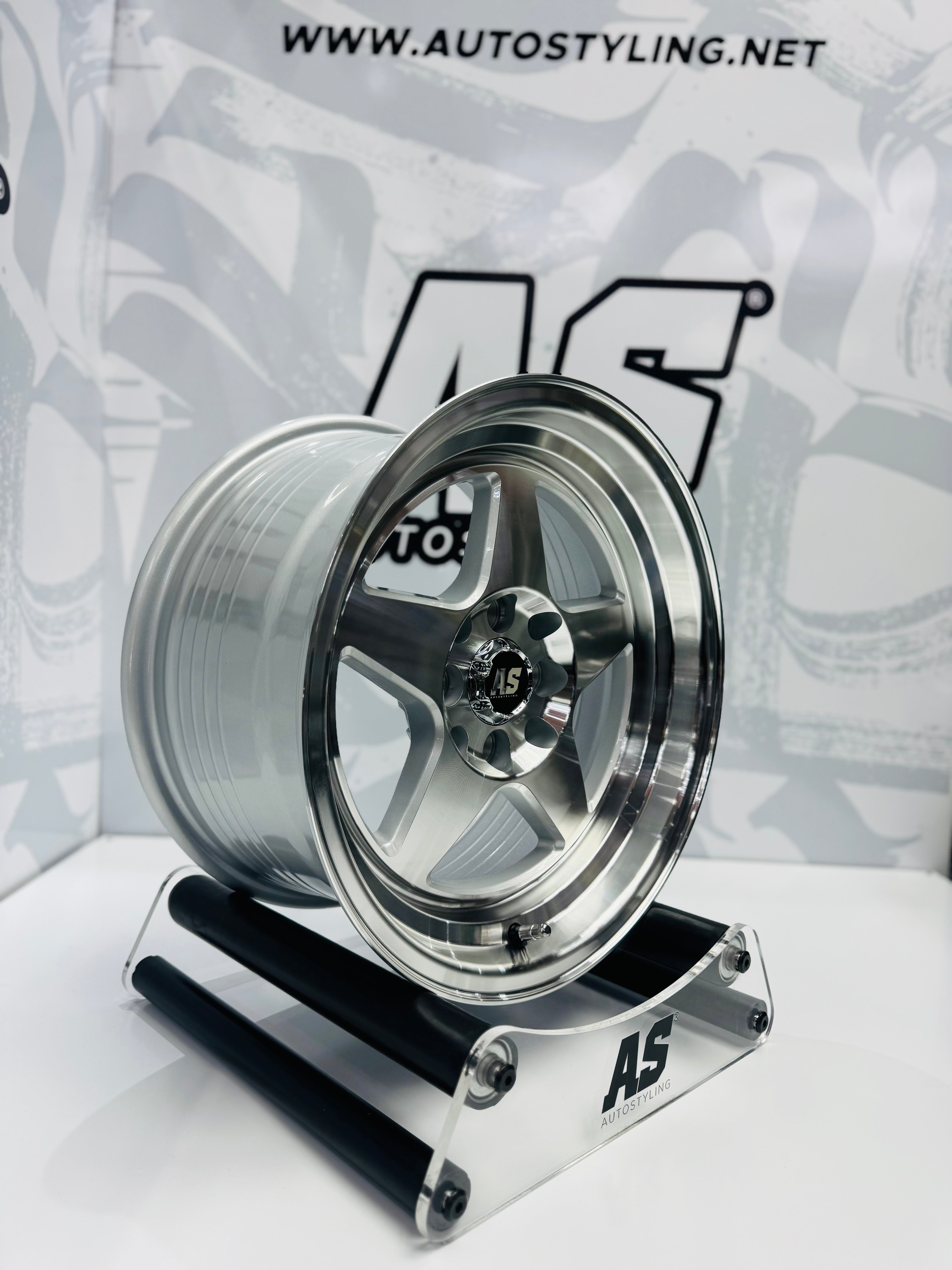 15” AS- APEX 4x100 & 4x114 MACHINE SILVER