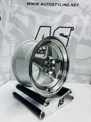 15” AS- APEX 4x100 & 4x114 MACHINE SILVER