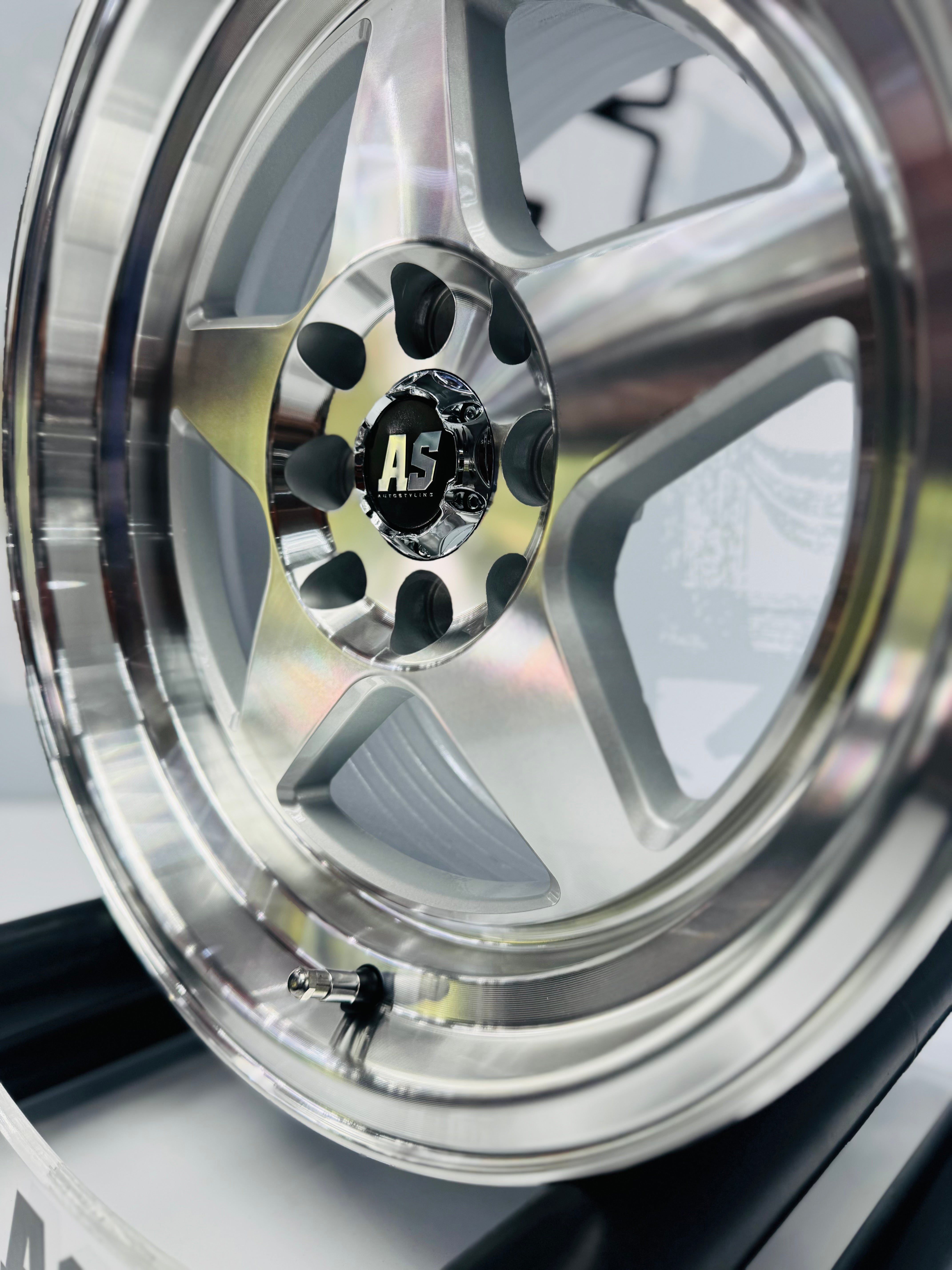 15” AS- APEX 4x100 & 4x114 MACHINE SILVER