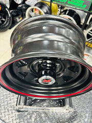 14” 8 SPOKE BLACK RED STRIPE 4/114 for 7 seaters AVANZA