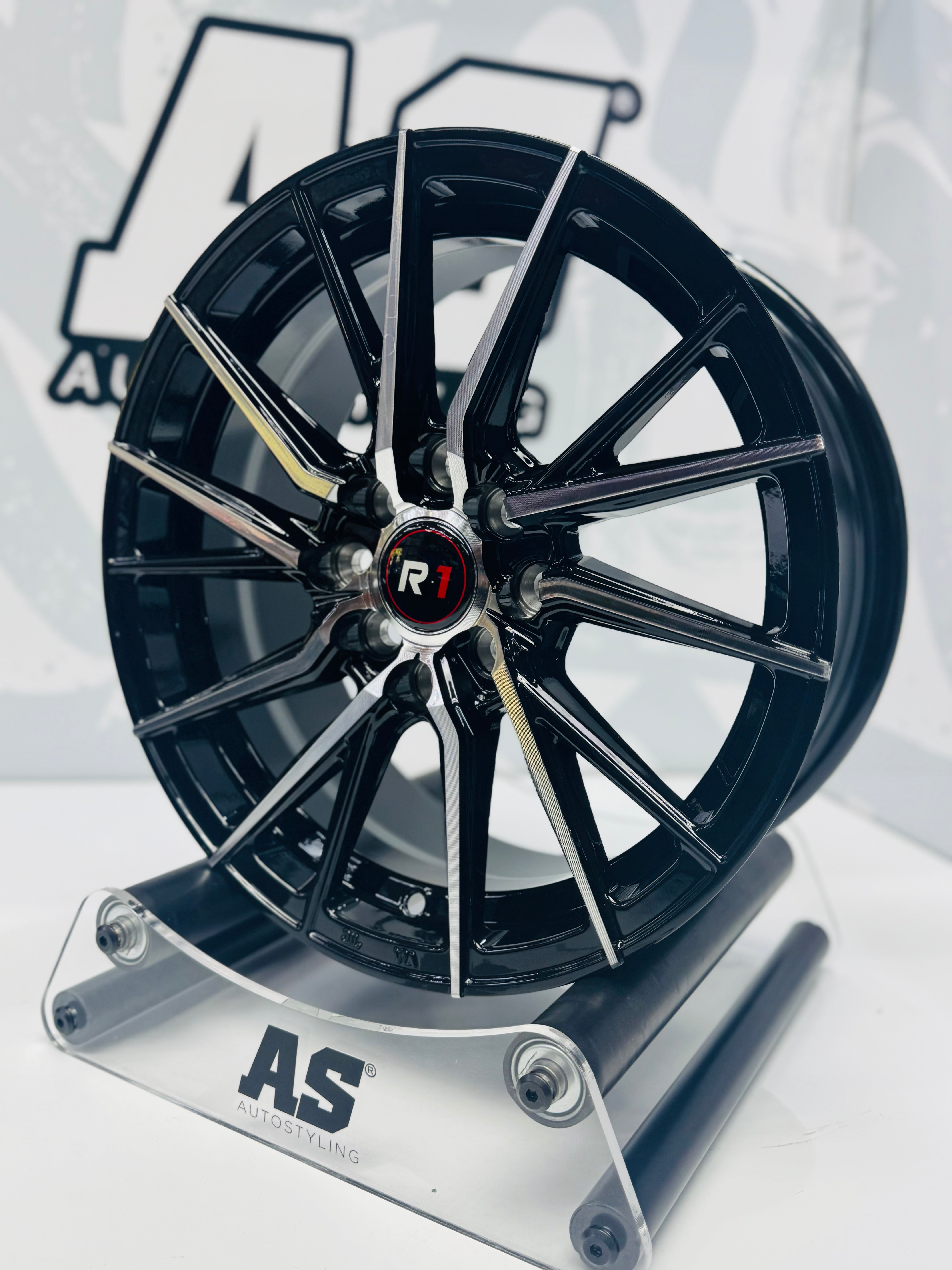 15” M8967 4x100 4x114  Machine black - Autostyling Klerksdorp